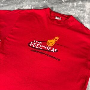 Vintage Miami Heat Playoffs T Shirt Mens XL Faded Red 1999 90s